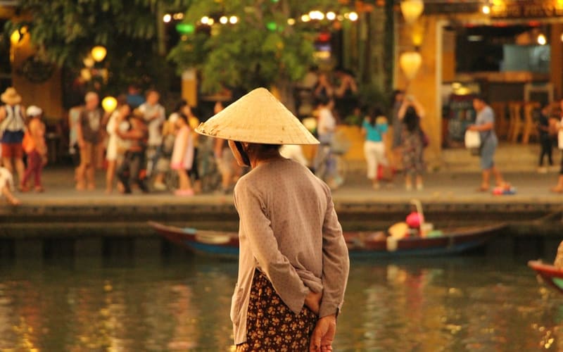 Hue, Vietnam adult nightlife district at night